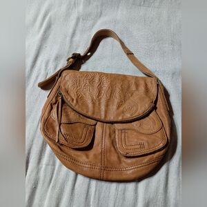 Lucky Brand Y2K Embossed Ramblin Rose Shep/Lamb Leather HoBo